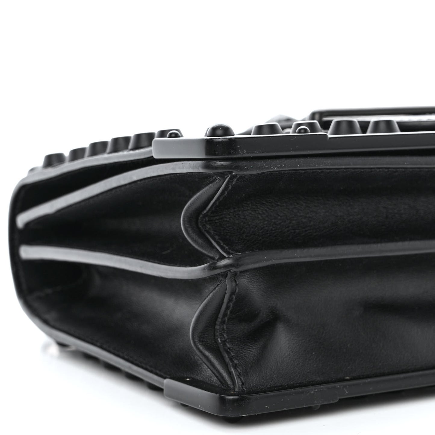 City Calfskin Saffiano Studded Cahier Bag Black