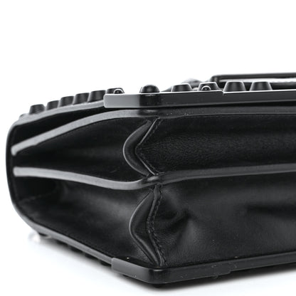 Prada City Calfskin Saffiano Studded Cahier Bag Black 9 of 12