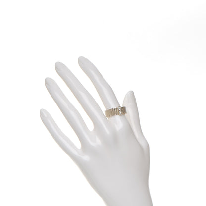 Tiffany Sterling Silver Diamond Mesh Somerset Ring 57 8 2 of 4