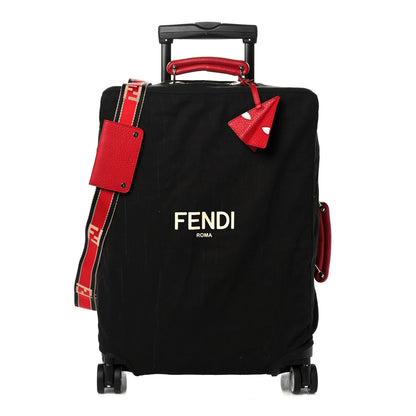 Fendi X RIMOWA Aluminum FF Print Roll Away Carry On Luggage Silver Red 3 of 23