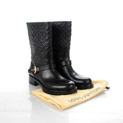 Louis Vuitton Monogram Embossed Calf Rebellion Half Boots 39 Black 8 of 8