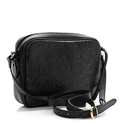 Gucci Wonka Grain Calfskin GG Monogram Star Embossed Small GG Shoulder Bag Black 3 of 10
