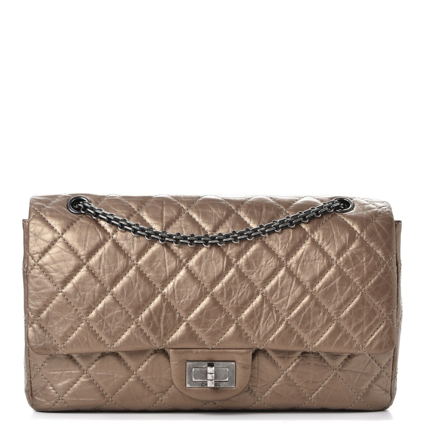 Chanel Metallic Aged Calfskin Quilted 2.55 Reissue 227 Flap Gold 1 of 12