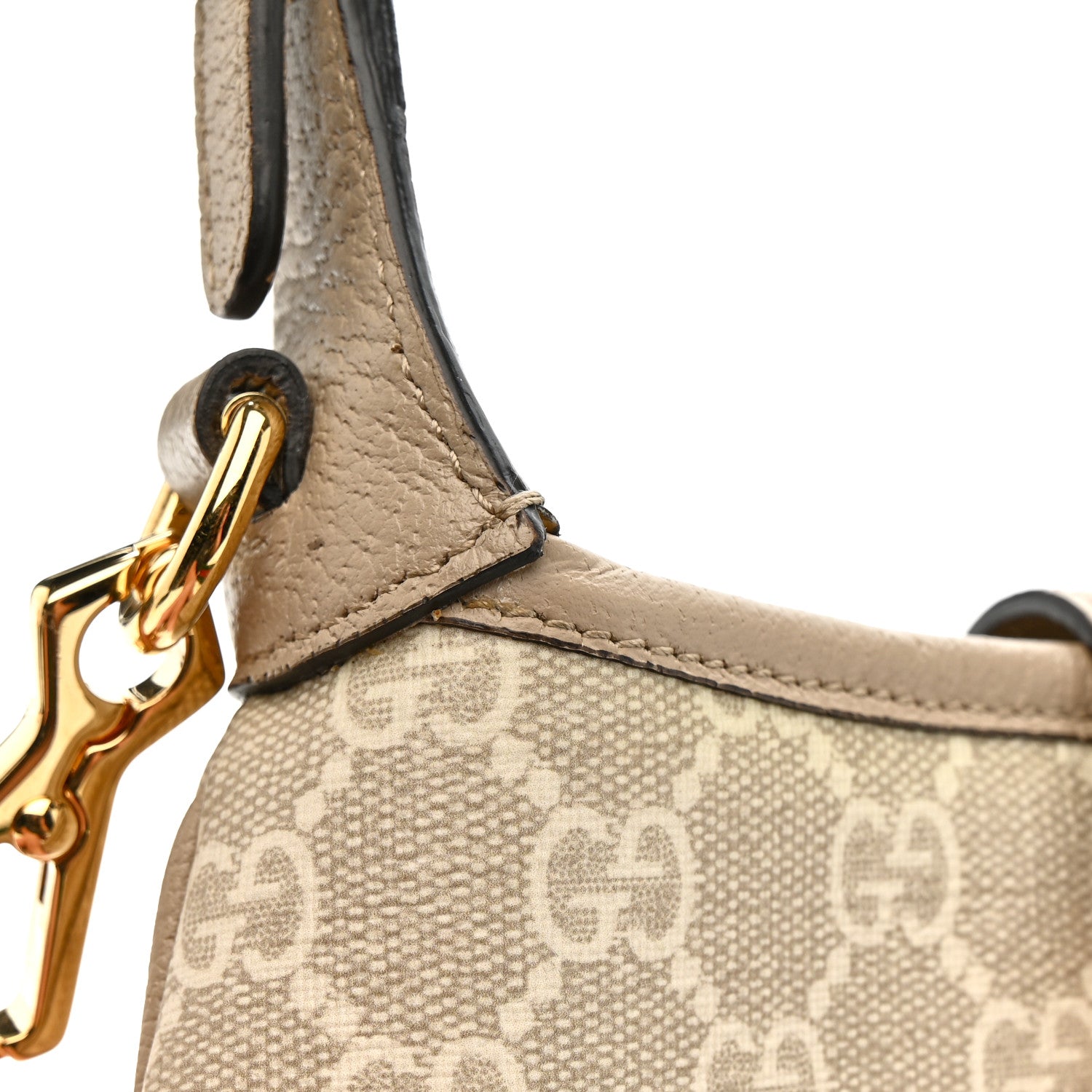 Gucci GG Supreme Monogram Textured Dollar Calfskin Mini Jackie 1961 Hobo Beige Mystic White Oatmeal 14 of 14