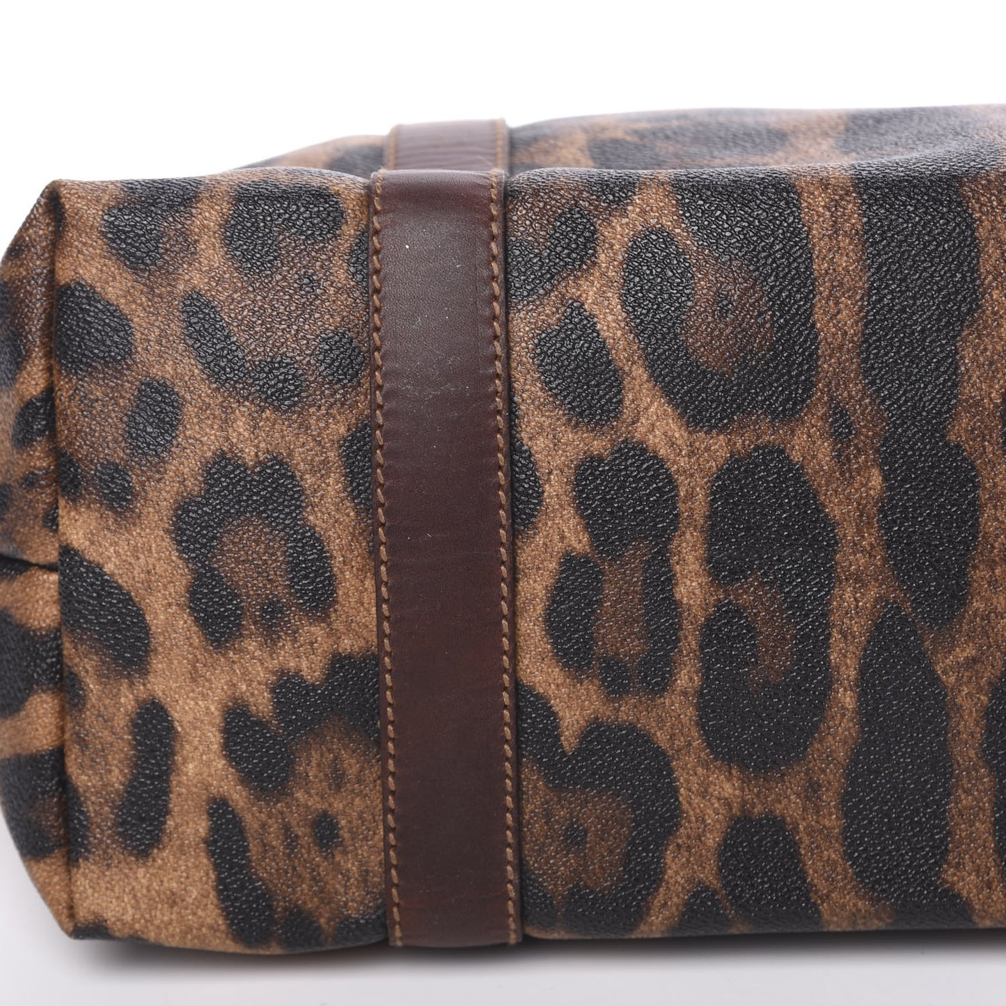 Coated Canvas Leopard Print Tote