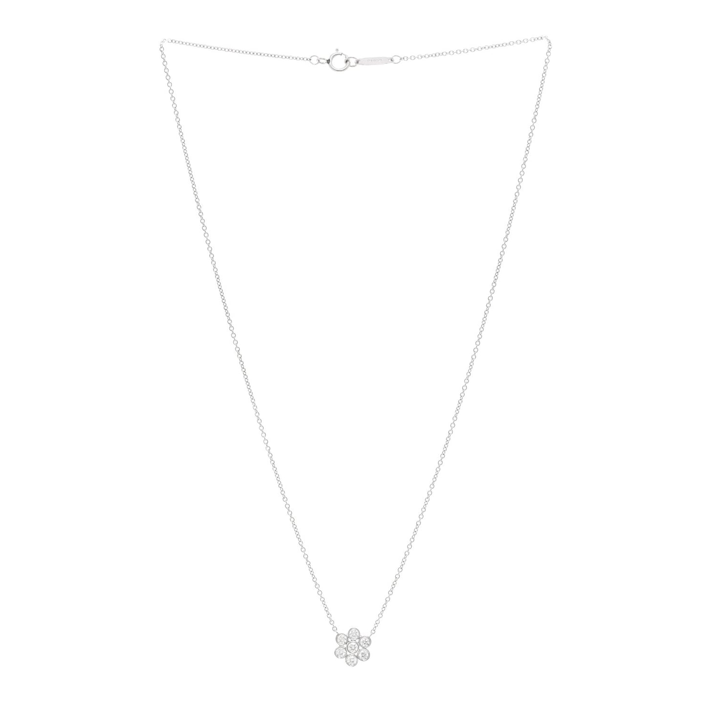 Platinum Diamond Small Enchant Flower Pendant Necklace