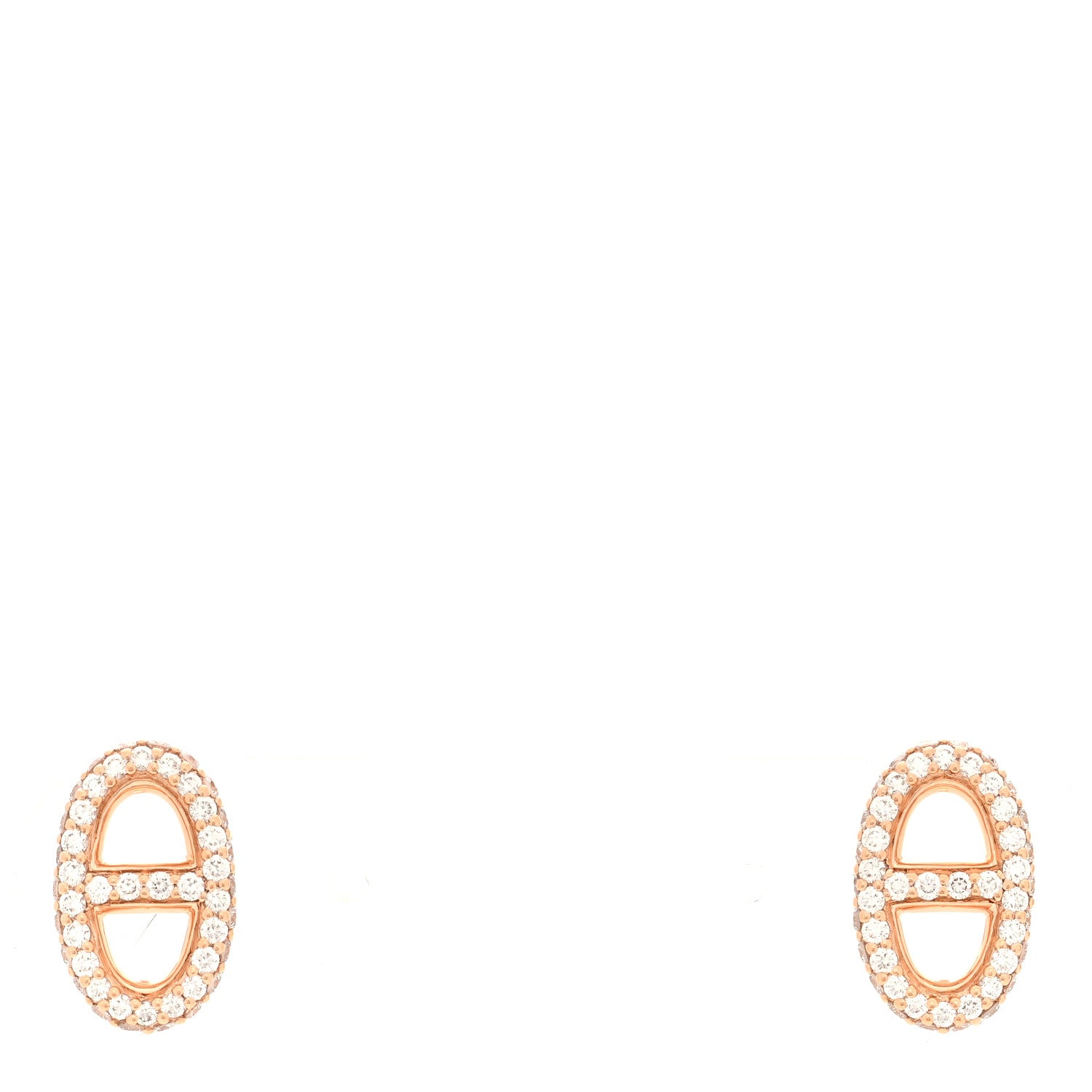 Hermes 18K Rose Gold Diamond New Farandole Earrings 1 of 5