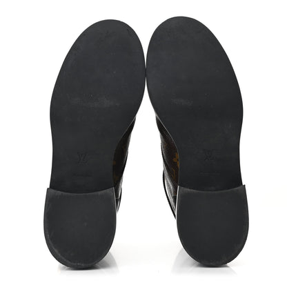 Louis Vuitton Calfskin Monogram Wonderland Flat Ranger Boots 39 Black 6 of 11
