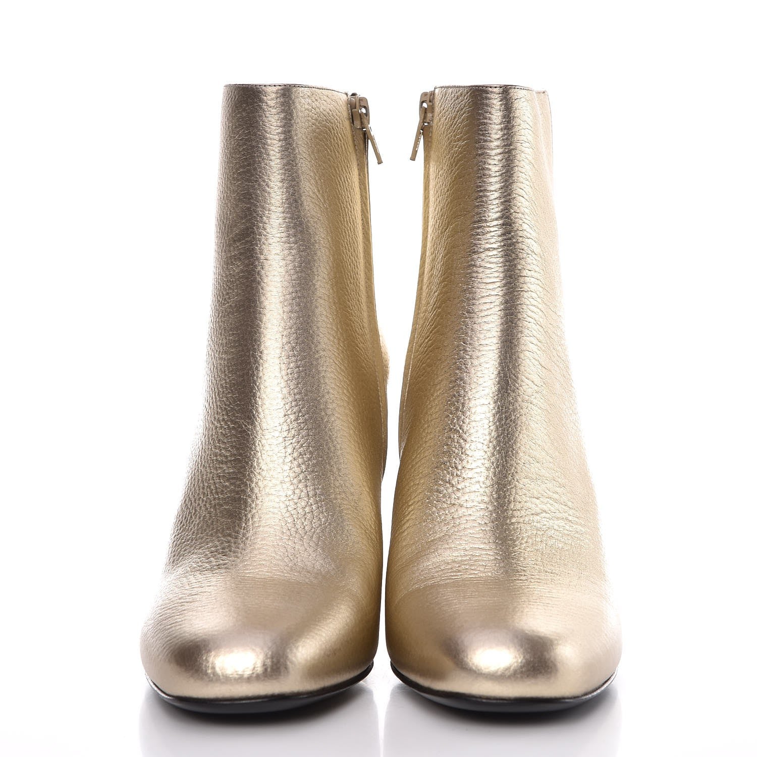 Saint Laurent Metallic Calfskin Santa Venere Babies 90 Ankle Boots 40 Platino 2 of 10