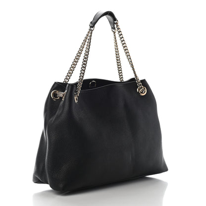 Gucci Pebbled Calfskin Medium Soho Chain Shoulder Bag Black 3 of 9