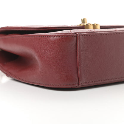Chanel Lambskin Quilted Small Chain Infinity Top Handle Flap Burgundy 9 of 11