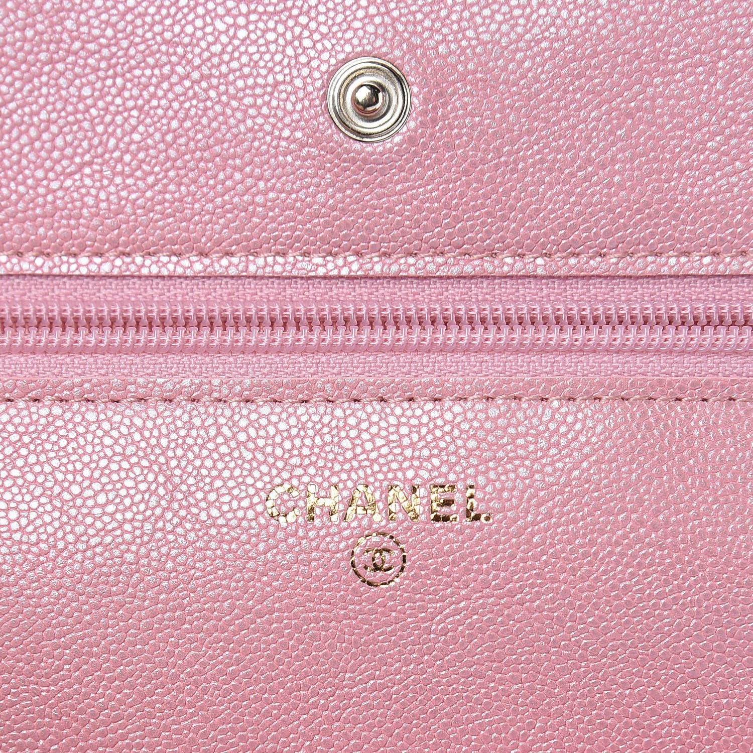Chanel Iridescent Caviar Quilted Wallet on Chain WOC Rose Pink 6 of 11