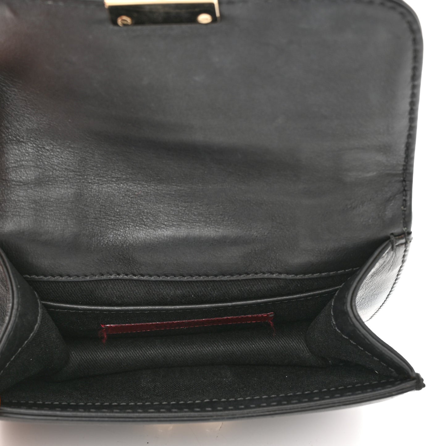 Vitello Mini Glam Lock Rockstud Flap Black
