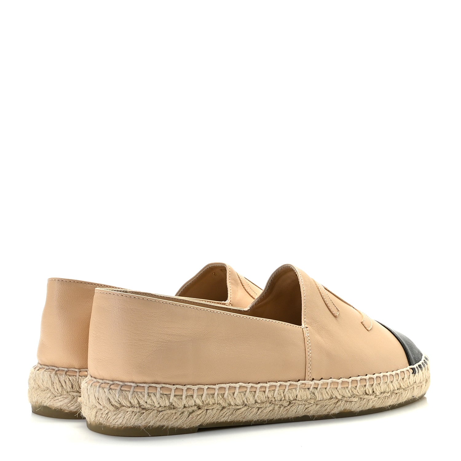 Chanel Lambskin CC Espadrilles 40 Beige Black 12 of 14