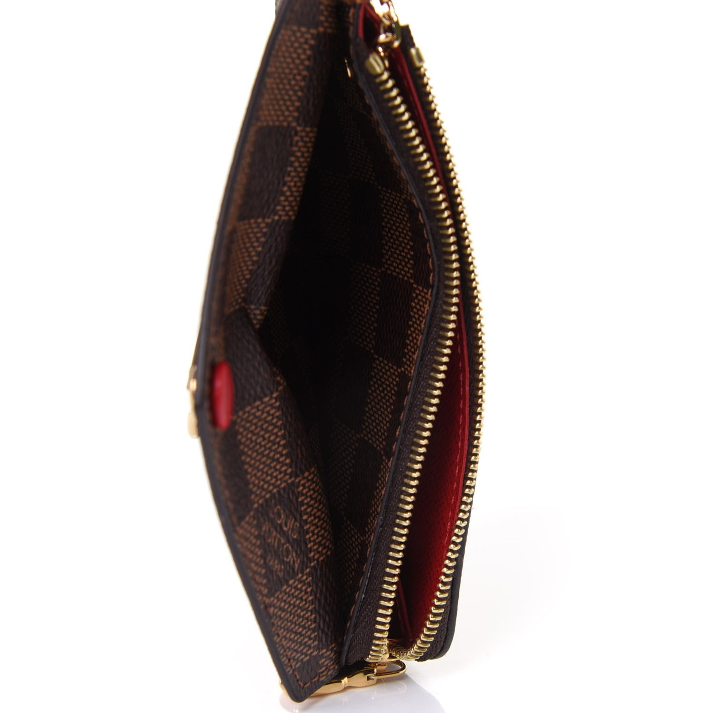 Damier Ebene Recto Verso Card Holder Red