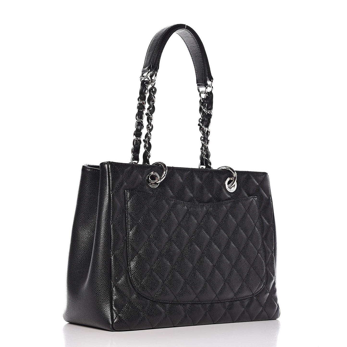 Caviar Quilted Grand Shopping Tote GST Black
