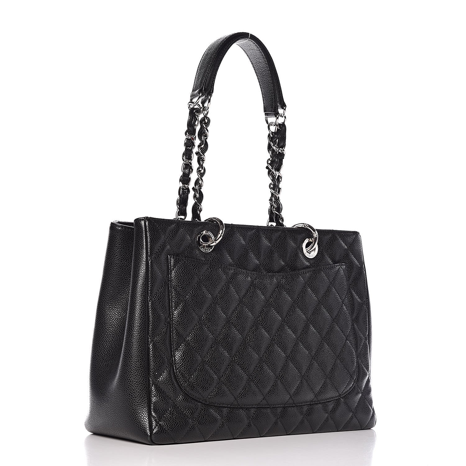 Chanel Caviar Quilted Grand Shopping Tote GST Black 3 of 9