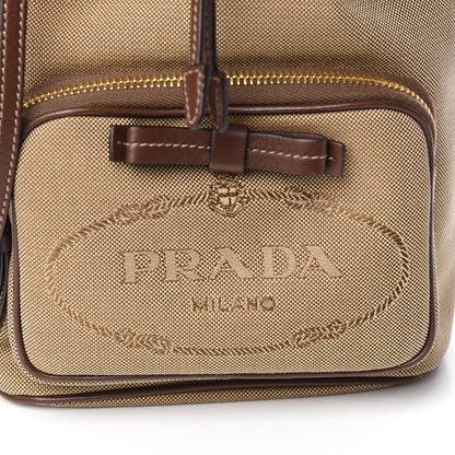 Prada Jacquard Logo Mini Bucket Crossbody Bag Corda Bruciato 13 of 13