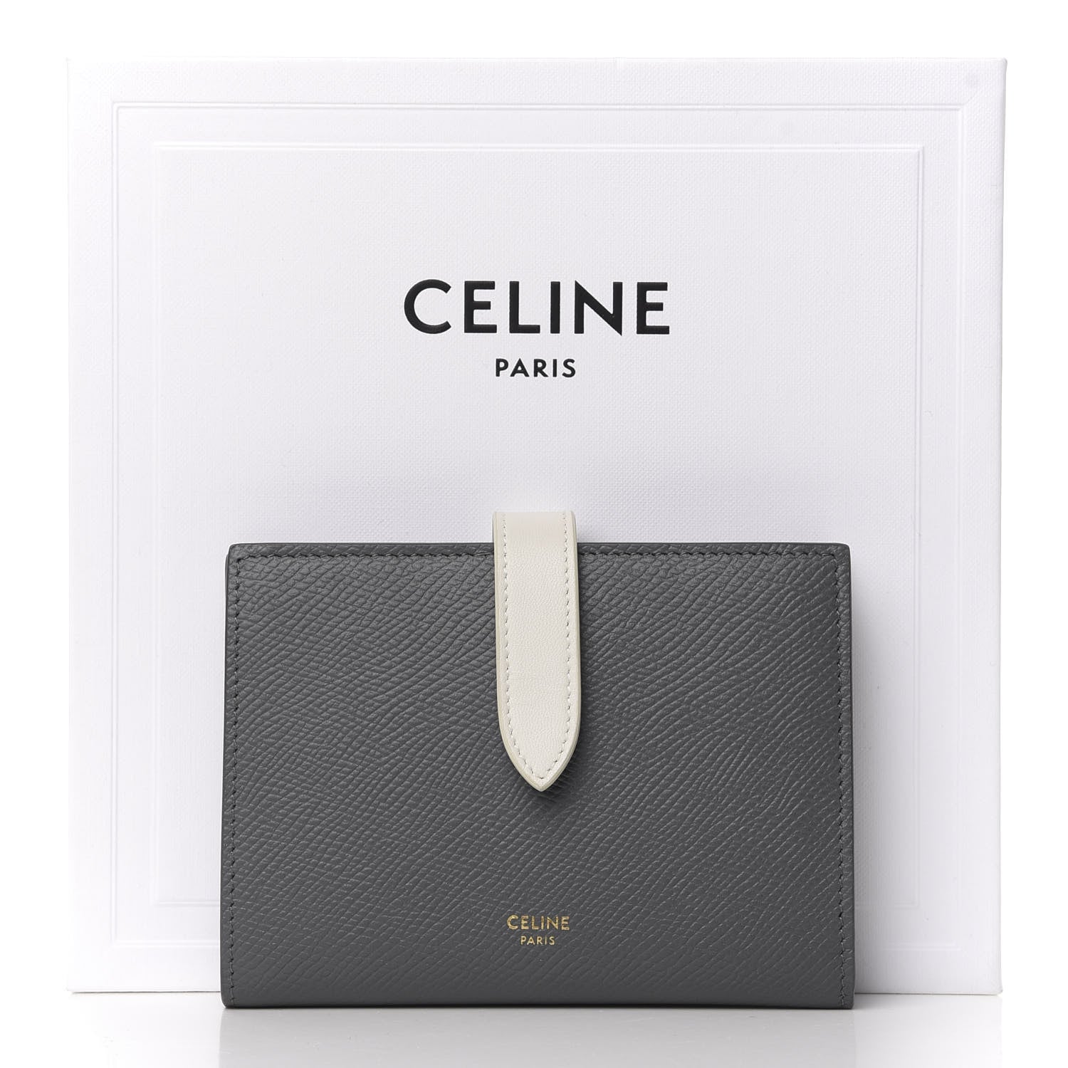 Celine Grained Calfskin Medium Multifunction Strap Wallet Grey 9 of 9