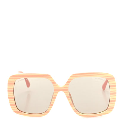 Chanel Acetate Square Sunglasses 71599-A Peach Yellow Light Gray 2 of 8