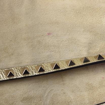 Valentino Garavani Metallic Pebbled Calfskin Medium Rockstud Flip Lock Crossbody Bag Platino 8 of 9