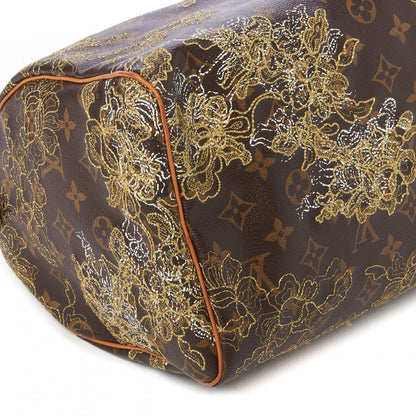 Louis Vuitton Monogram Dentelle Speedy 30 Gold 6 of 9