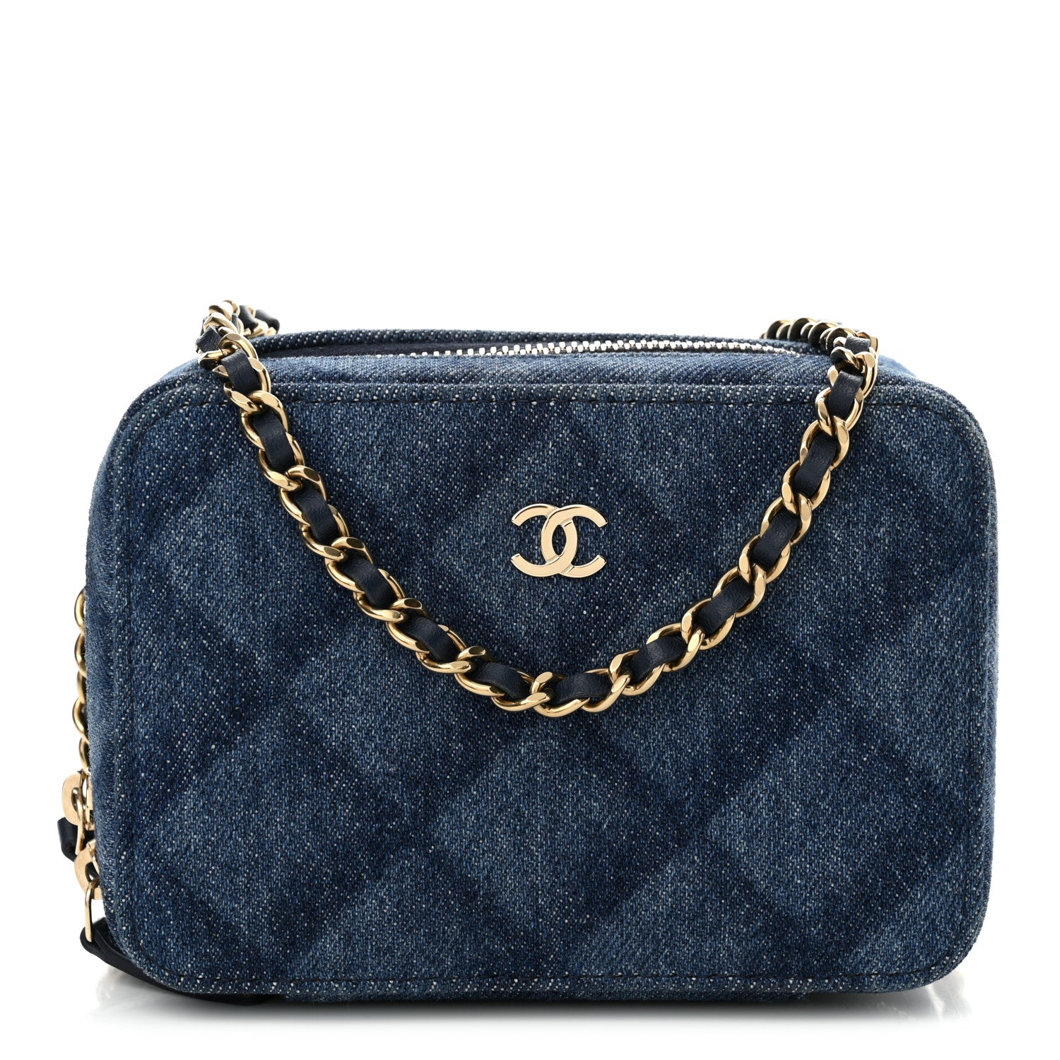 Chanel Printed Denim CC Camera Case Blue 1 of 10