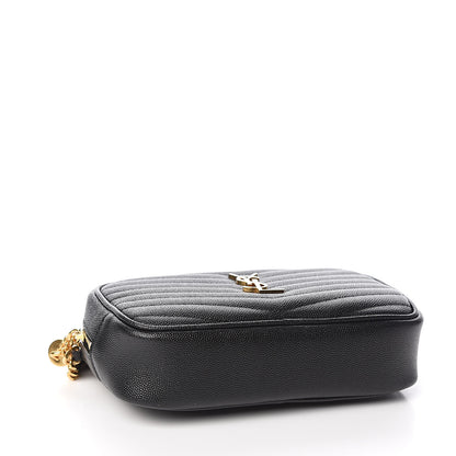 Saint Laurent Grain De Poudre Matelasse Monogram Mini Lou Camera Bag Black 4 of 10