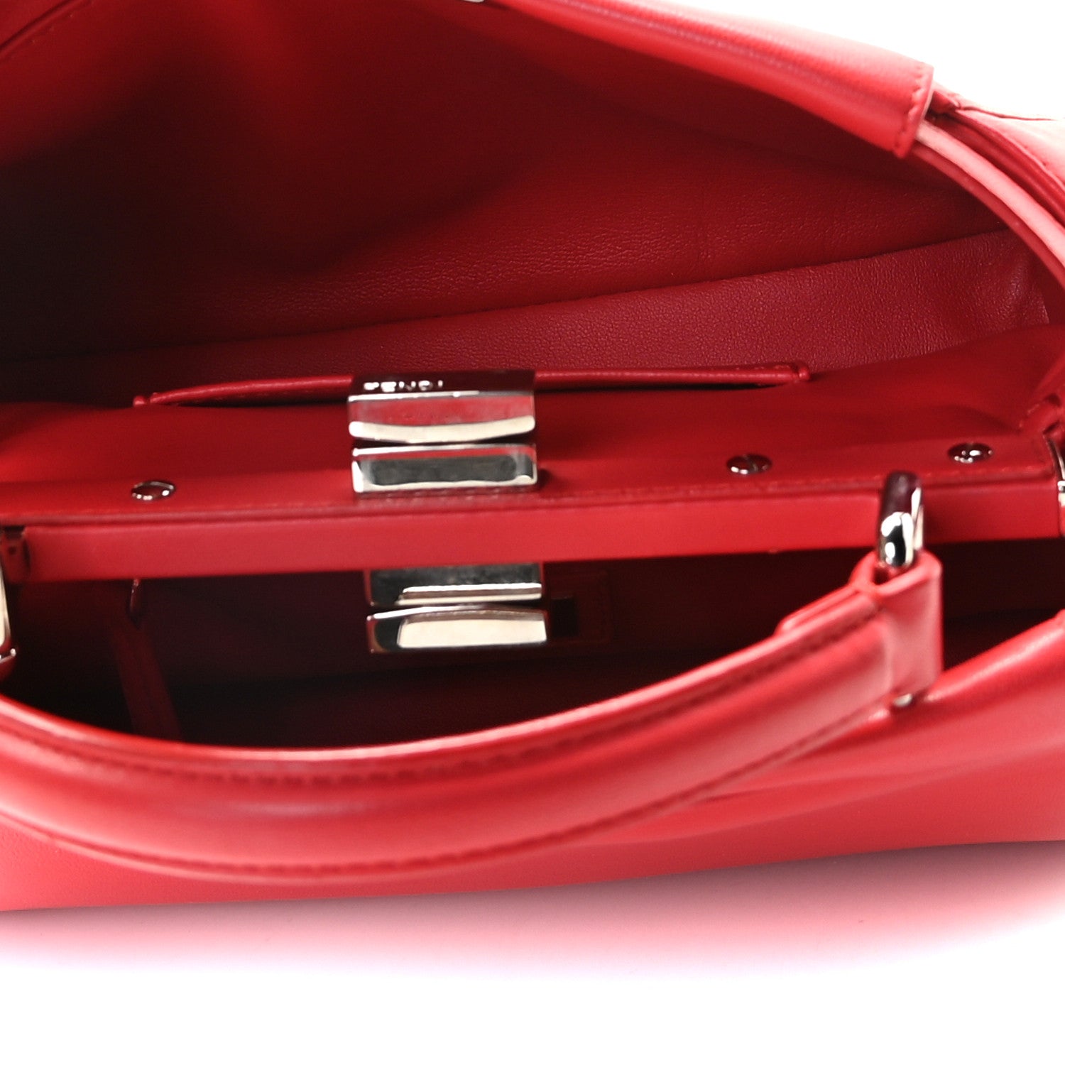 Fendi Nappa Mini Peekaboo Iconic Satchel Fiamma 7 of 9