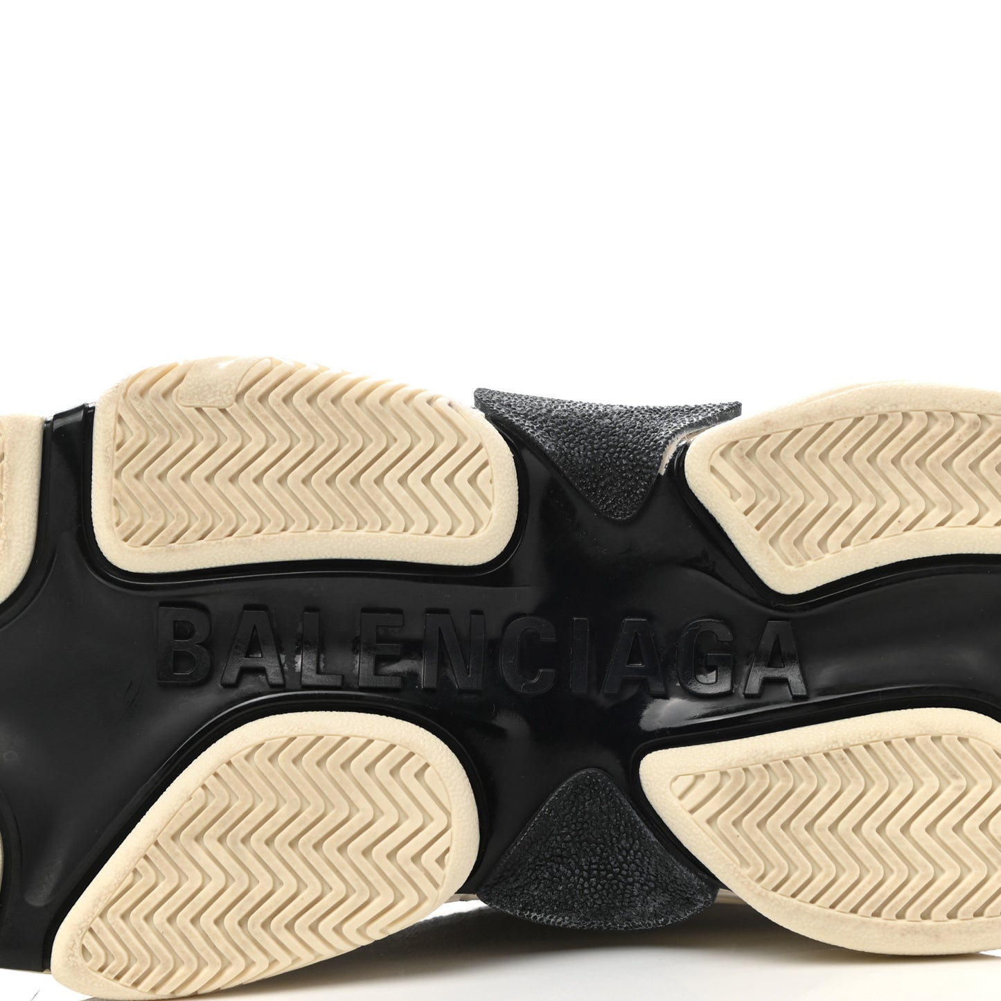 Fabric Mesh Womens Triple S Sneakers 36 Beige Black