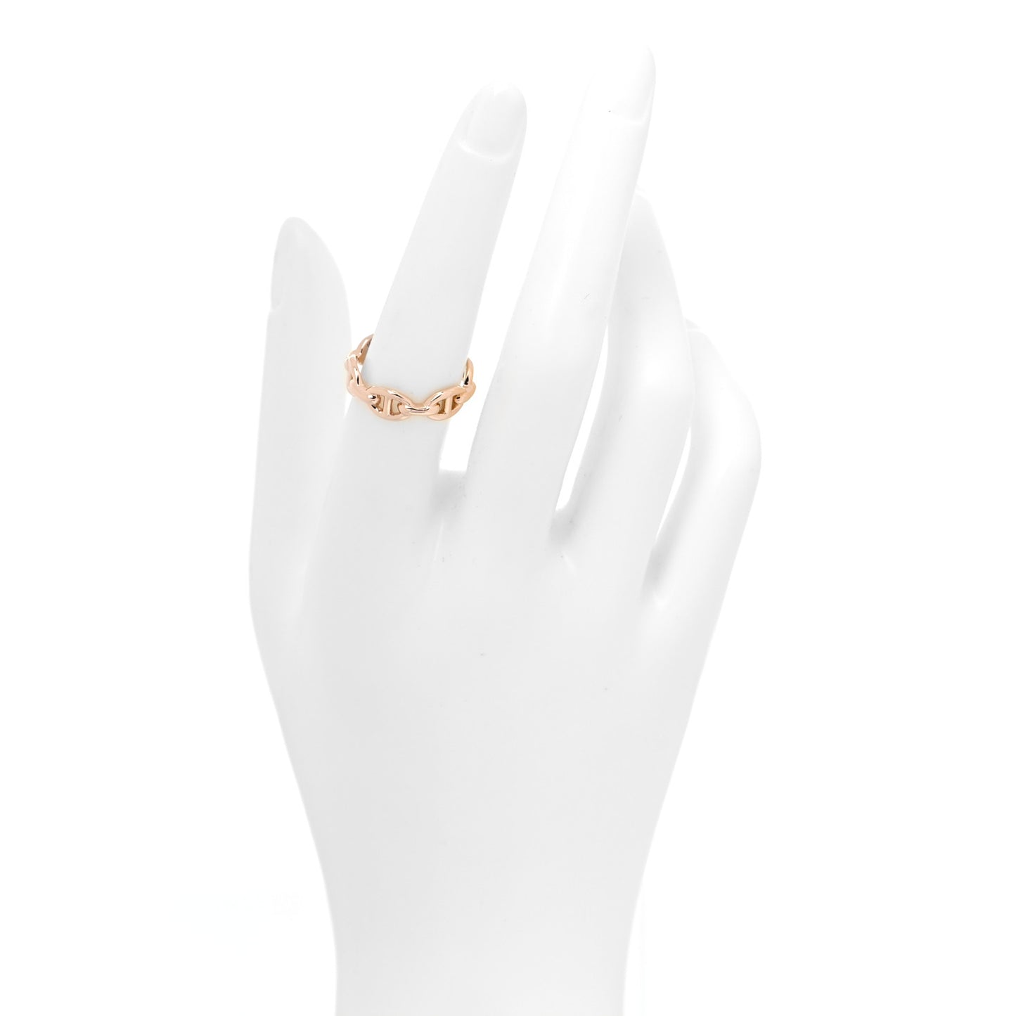 18K Rose Gold PM Chaine D'Ancre Enchainee Ring 55 7.25