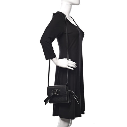 Valentino Garavani Smooth Calfskin Small VRing Crossbody Bag Black 2 of 10