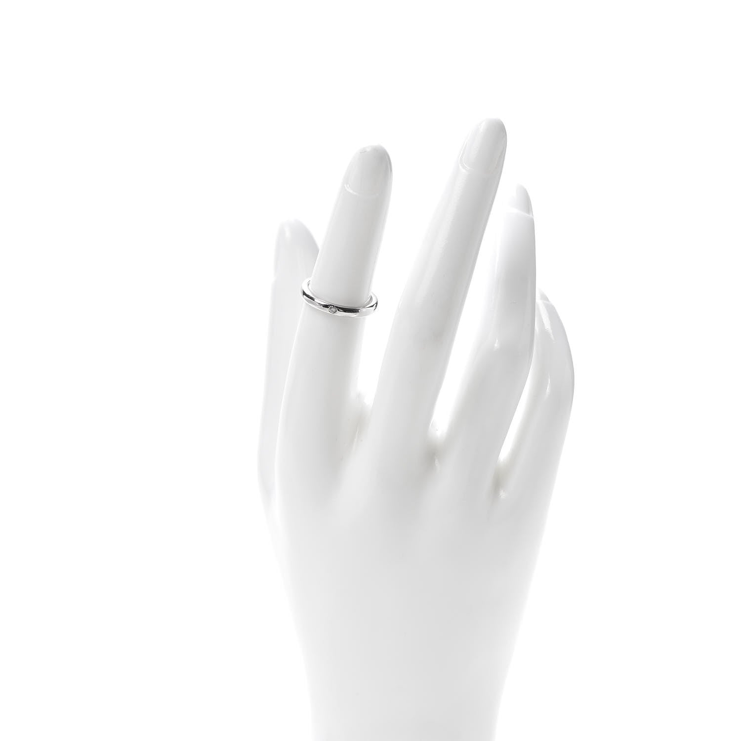 Tiffany Platinum Elsa Peretti Diamond Band Ring 49 4.75 2 of 6