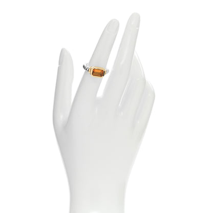 David Yurman Sterling Silver 18K Yellow Gold Citrine Novella Ring 52 6 2 of 4