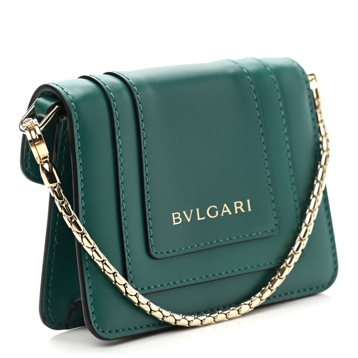 Bulgari Calfskin Serpenti Forever Miniature Bag Charm Emerald Green 3 of 8