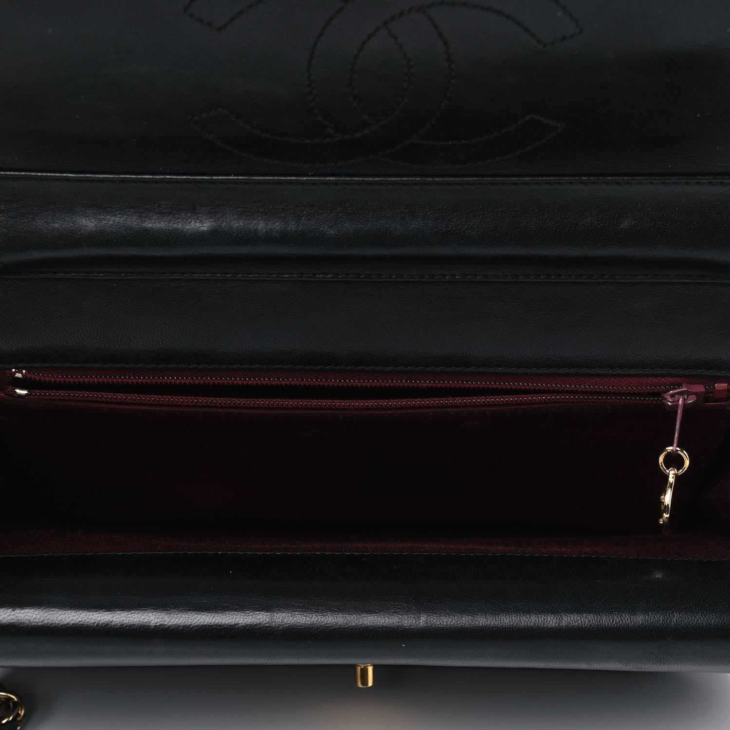 Chanel Lambskin Quilted Medium Round Double Flap Black 4 of 8