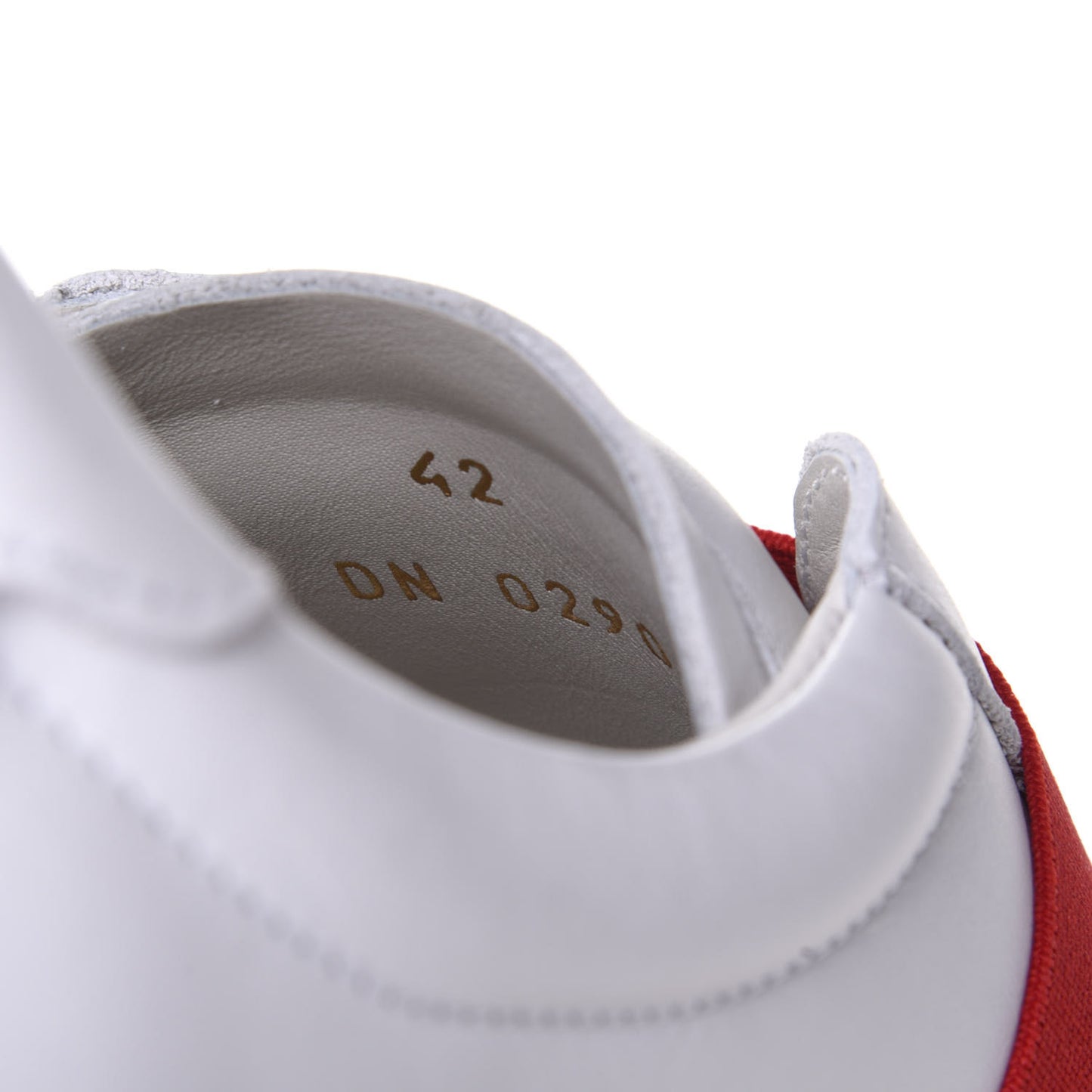 Calfskin Band Logo Mens Urban Street Sneakers 42 White Red