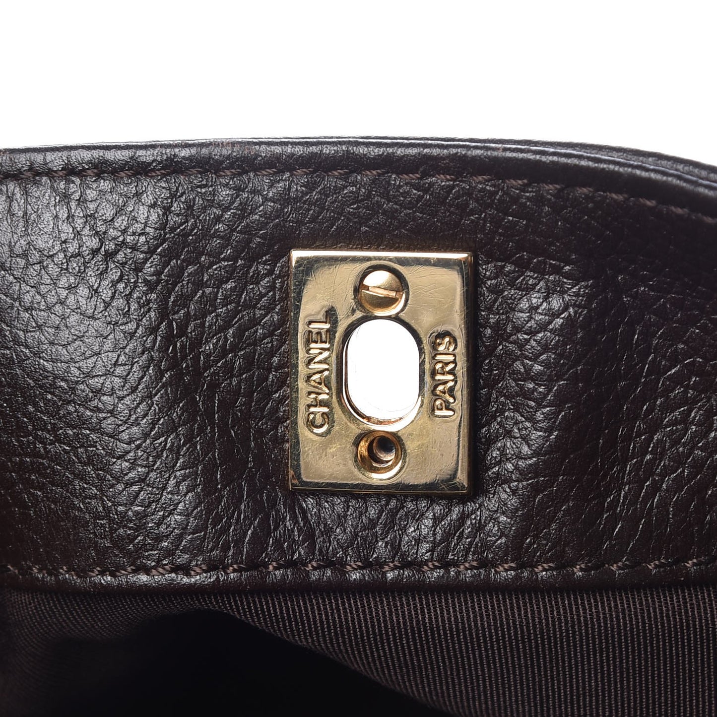 Calfskin Cerf Executive Shopper Tote Dark Brown