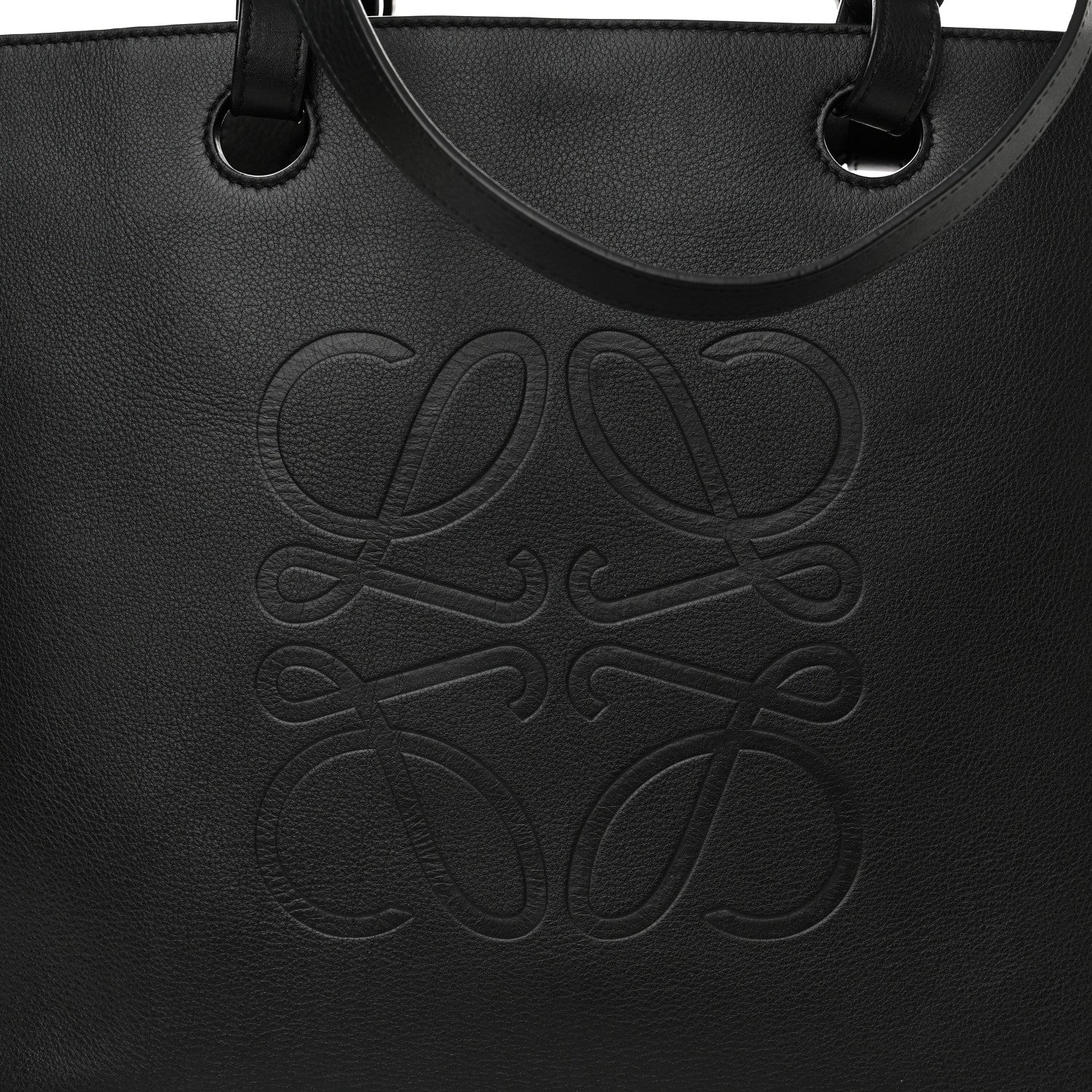 Loewe Calfskin Anagram Tote Black 7 of 13