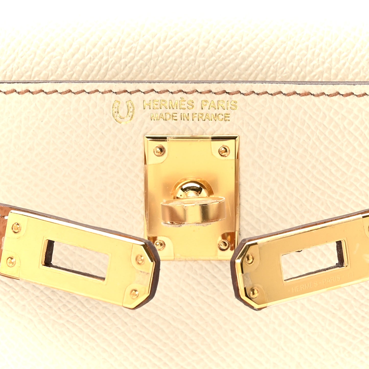 Epsom Horseshoe Mini Kelly Sellier 20 Craie Gold