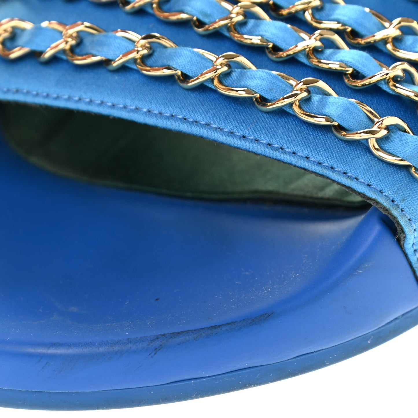 Canvas Chain Flat Sandals 40 Bright Blue