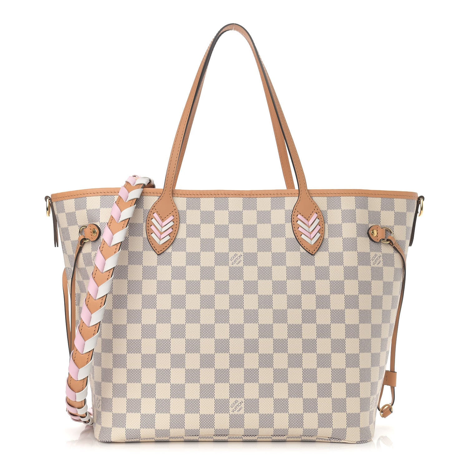 Louis Vuitton Damier Azur Braided Neverfull MM Orange 1 of 8