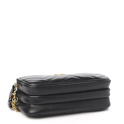 Gucci Calfskin Matelasse Mini GG Marmont Chain Crossbody Bag Black 3 of 12
