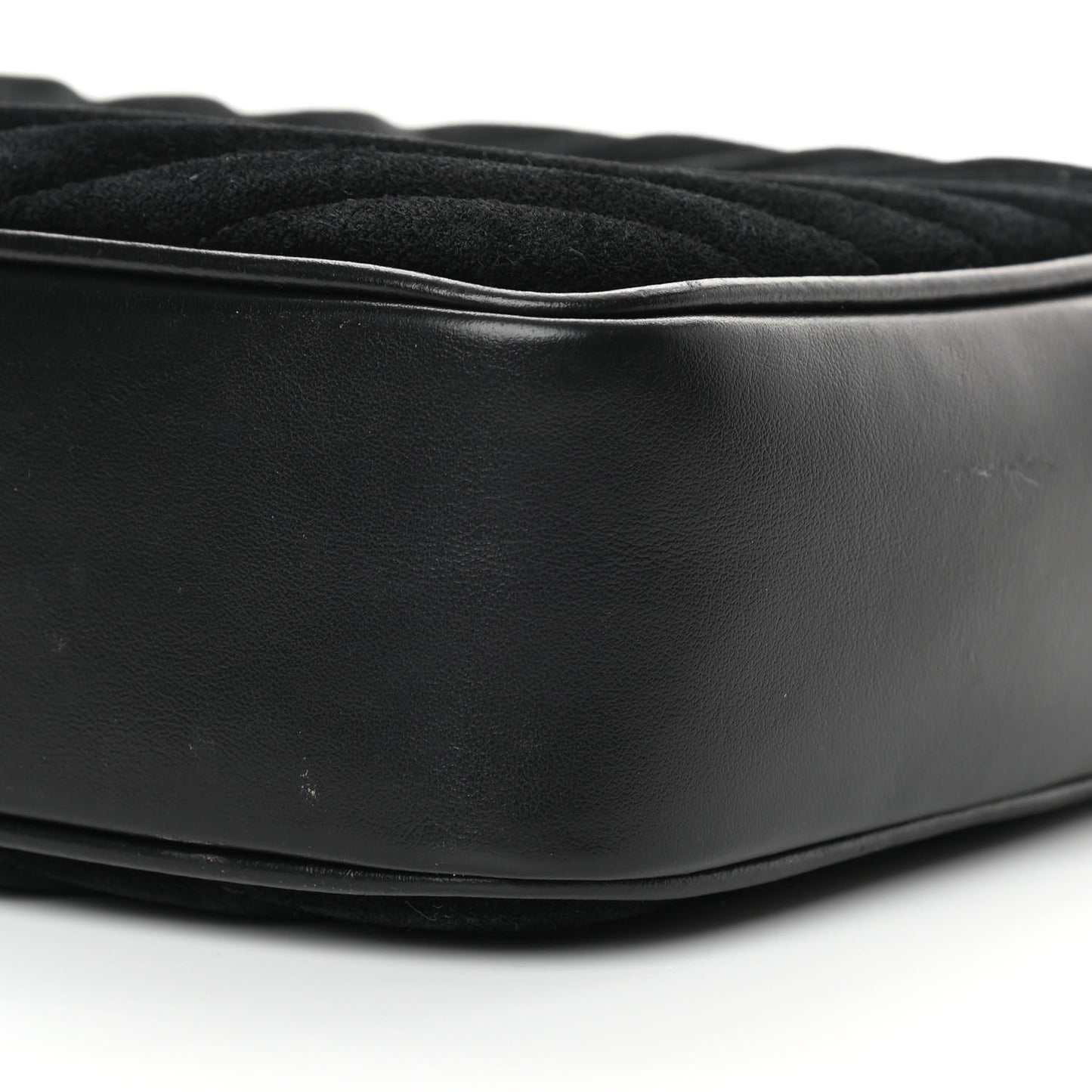 Suede Calfskin Monogram Lou Camera Bag Black