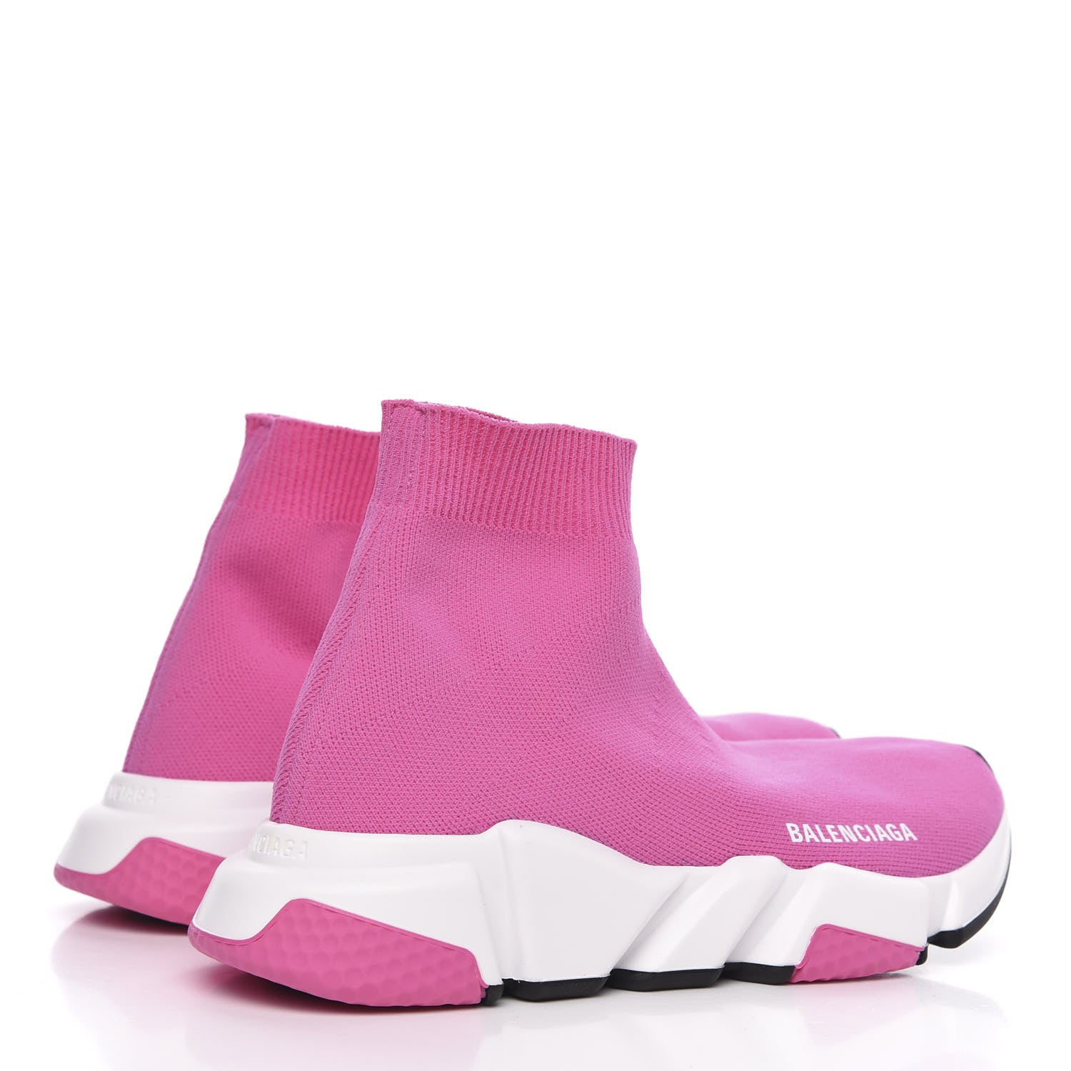 Balenciaga Neoprene Knit Tri-Color Sole Womens Speed Sneakers 38 Pink White Black 4 of 8