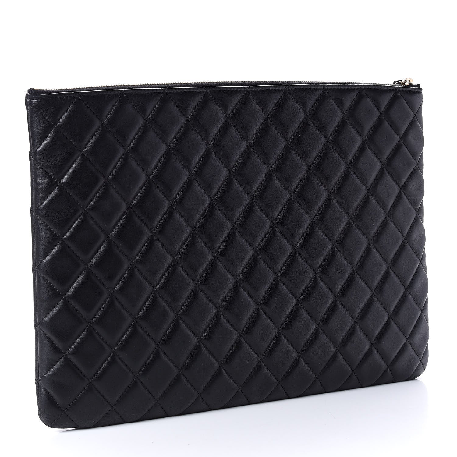Chanel Lambskin Quilted Large Cosmetic Case Black 3 of 8