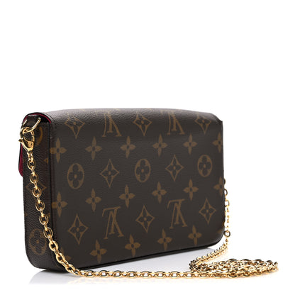 Louis Vuitton Monogram Pochette Felicie Chain Wallet Fuchsia 3 of 11