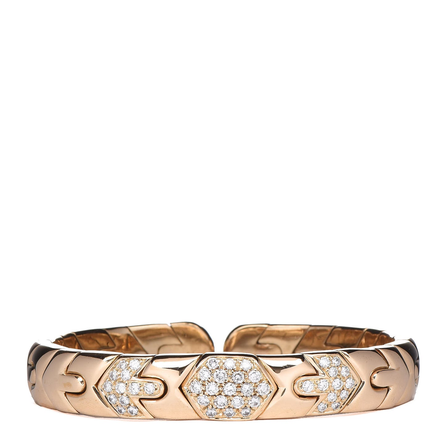 18K Yellow Gold Diamond 10mm Al Beare Cuff Bracelet