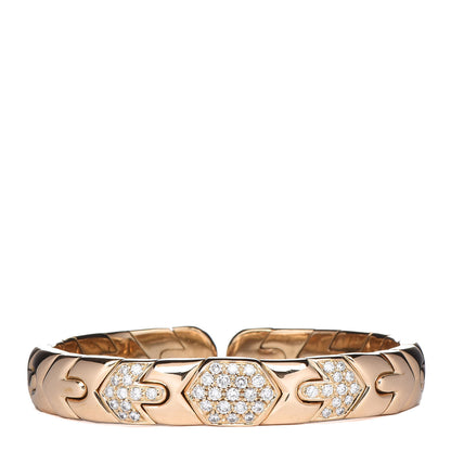 Bulgari 18K Yellow Gold Diamond 10mm Al Beare Cuff Bracelet 1 of 4