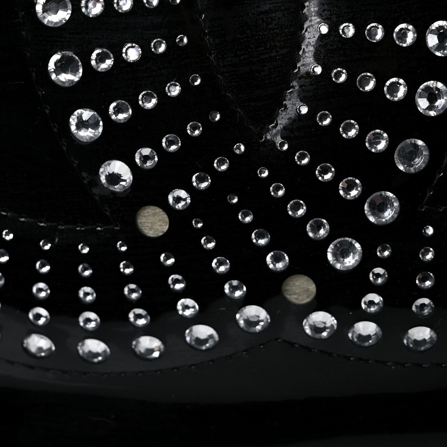 Patent Crystal Strass Bonbons Tote Black